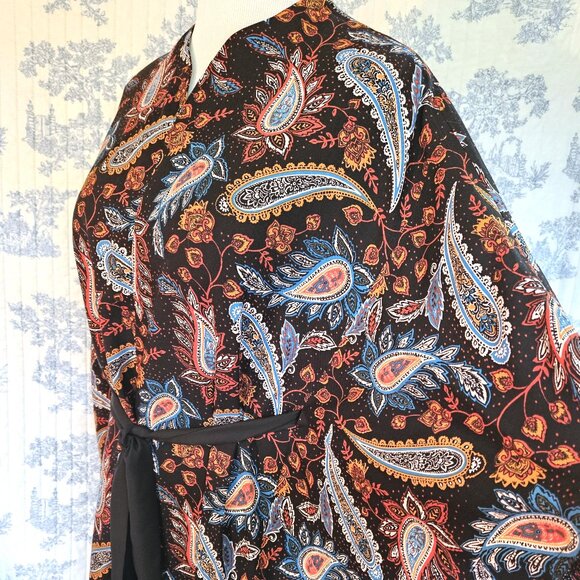 Caftan Blue Black Floral Paisley S to Plus New - Picture 10 of 10
